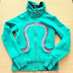Lululemon Full Zip High Neck Green Scuba Jacket, women's Size 6